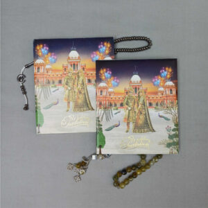 ornate white wedding invitation with embossed floral patterns (copy)