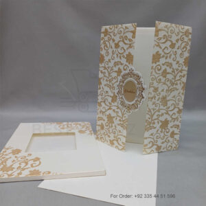a white envelope containing a wedding invitation card tied with a string (copy)