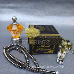 bid box with golden ribbon