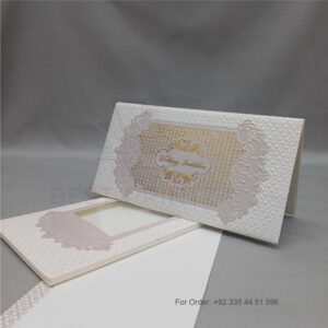a white envelope containing a wedding invitation card tied with a string (copy)
