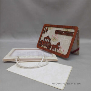 wooden material wedding invitation card