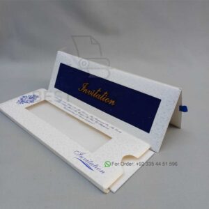 Royal Blue and White Damask Wedding Invitation