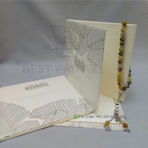 Premium Cream Tropical Leaf Wedding Invitation