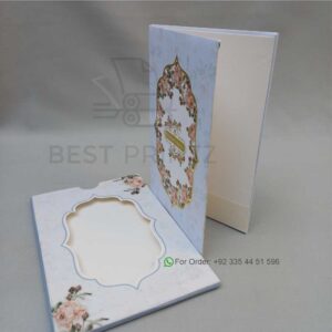 Elegant Pastel Floral Wedding Invitation with Scalloped Die-Cut Envelope