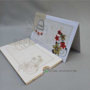 Floral Pattern Wedding Invitation Card with Die-Cut Envelope