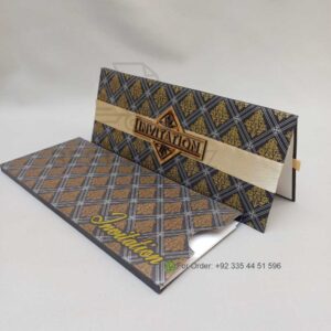 Luxury Black & Gold Damask Wedding Invitation with Ribbon