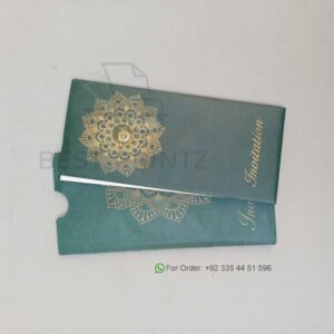 Luxury Emerald Green & Gold Mandala Wedding Invitation