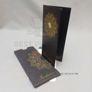 Luxury Black & Gold Mandala Wedding Invitation with Foil Calligraphy