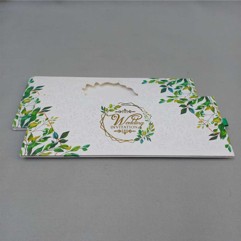 Elegant Botanical Garden Wedding Invitation with Scalloped Die-Cut Window Elegant Botanical Garden Wedding Invitation with Scalloped Die-Cut Window