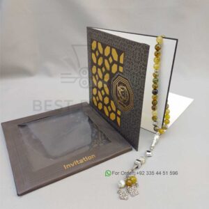 Luxury Black & Gold Laser-Cut Wedding Invitation